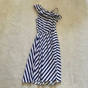 Vintage Striped Nautical Off Shoulder Sundress